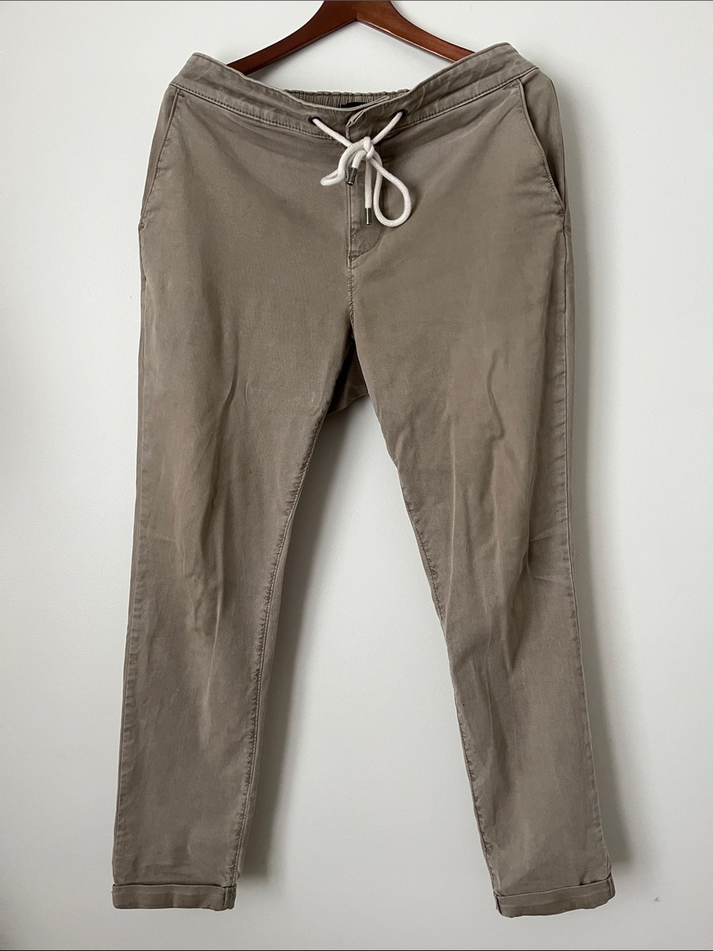 PAIGE Men's Taupe Drawstring Joggers